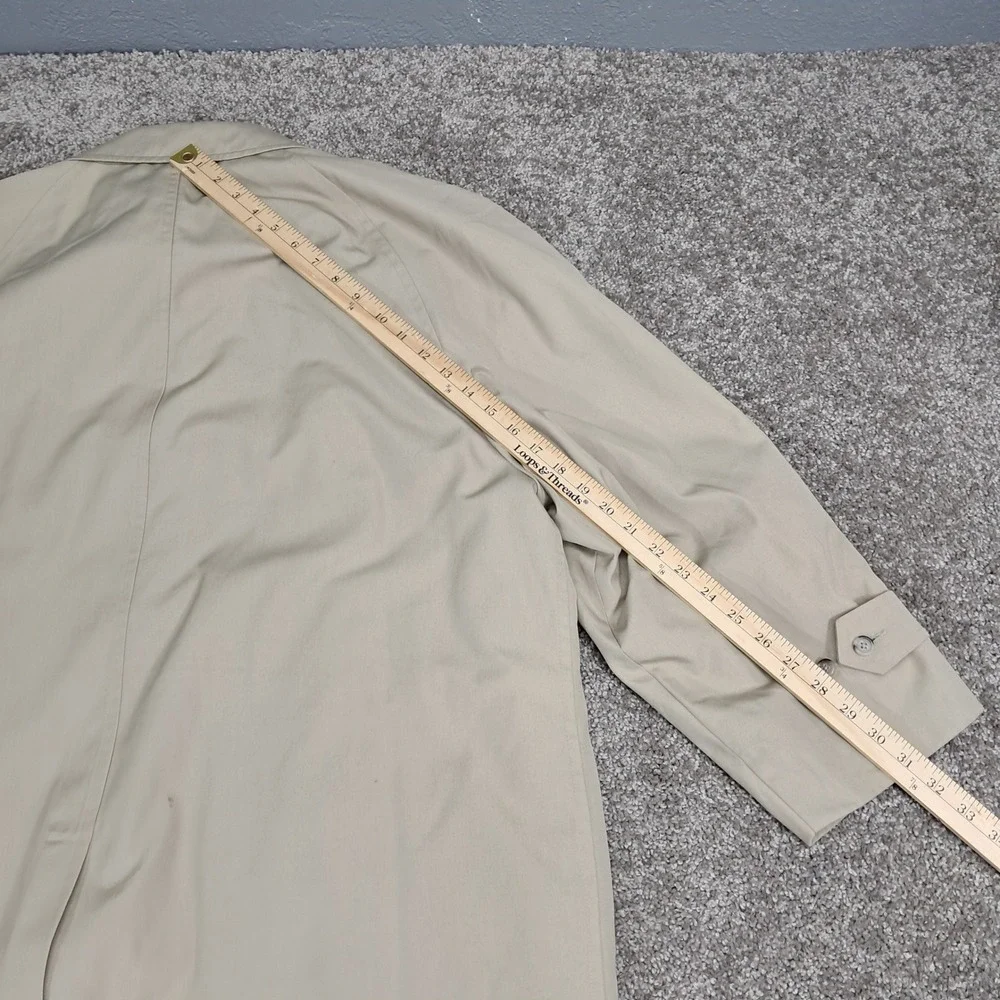 Raintamer Mens Vintage Tan Trench Coat Zip Out Faux Fur Liner Big Tall 50 T08-01